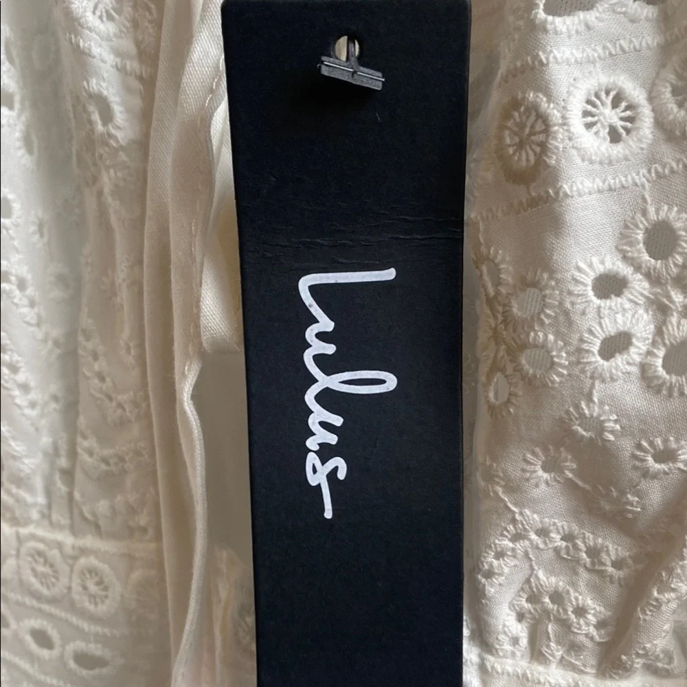 Lulu’s Chic White Eyelet Pattern Maxi Dress XL Summer Wedding Guest - Picture 5 of 14